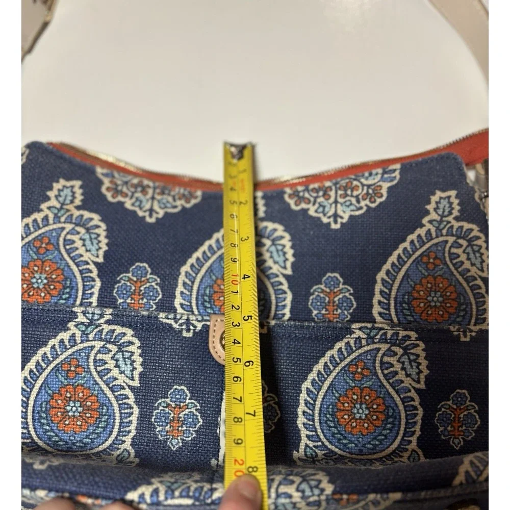Spartina 449 Bag Purse Daufuskie Island Linen Leather Blue Orange Paisley